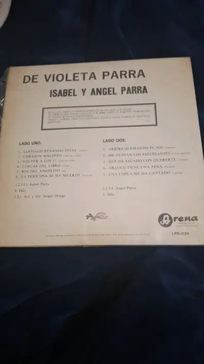 Vinilo De Violeta Parra por Isabel y Ángel Parra - miniatura 2