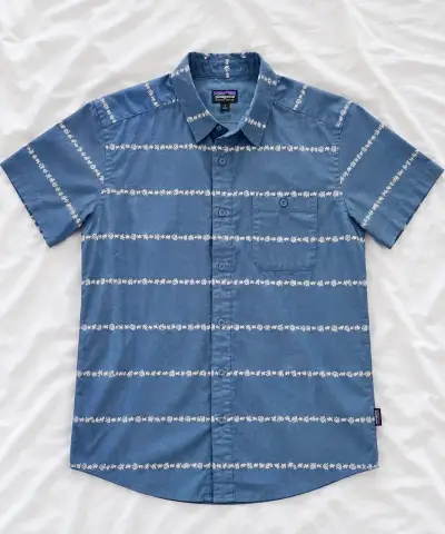 Camisa Patagonia de algodón orgánico azul - miniatura 1
