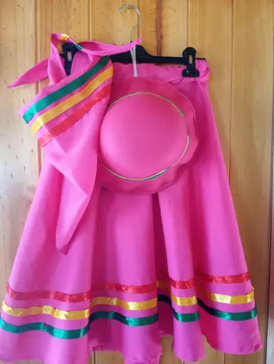 Traje típico chileno para Niña en color rosa - miniatura 1