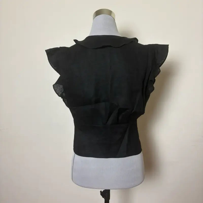 Chaqueta Victoria Herrera negra 100% lino talla S - 3