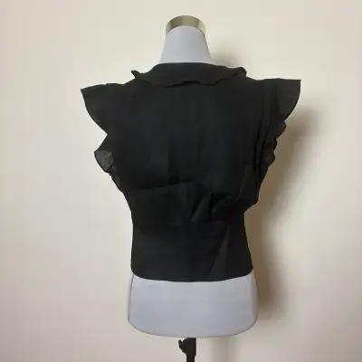 Chaqueta Victoria Herrera negra 100% lino talla S - miniatura 3
