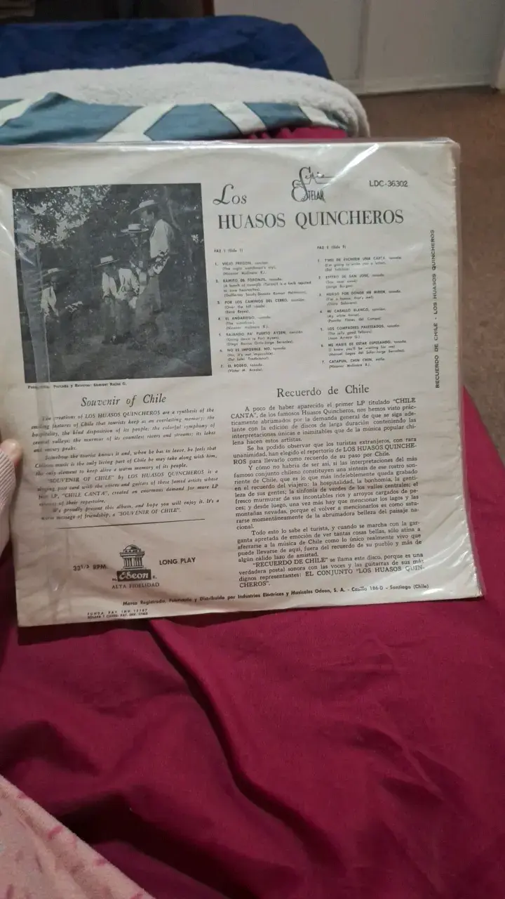 Vinilo Recuerdo de Chile Los Huasos Quincheros - 2