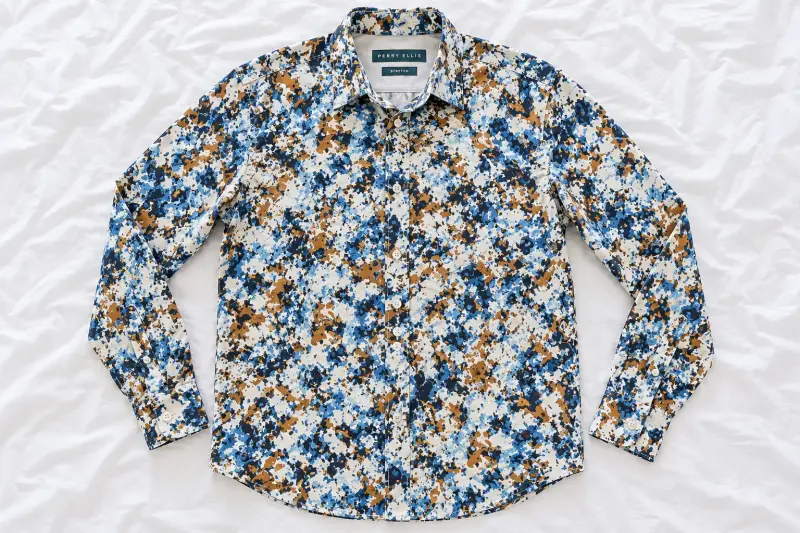 Camisa estampada Perry Ellis para hombre - 1