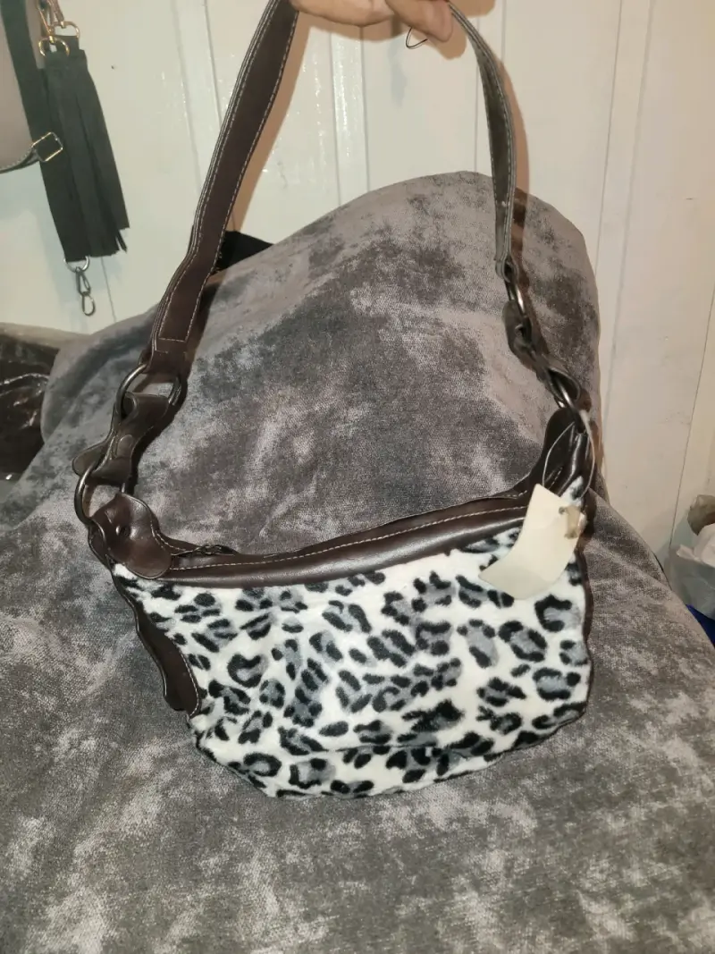 Bolso de hombro con estampado animal print - 1
