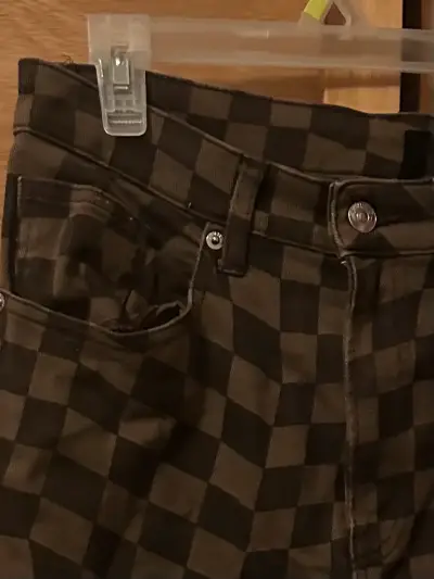 Pantalones a cuadros marrón y negro unisex - miniatura 1