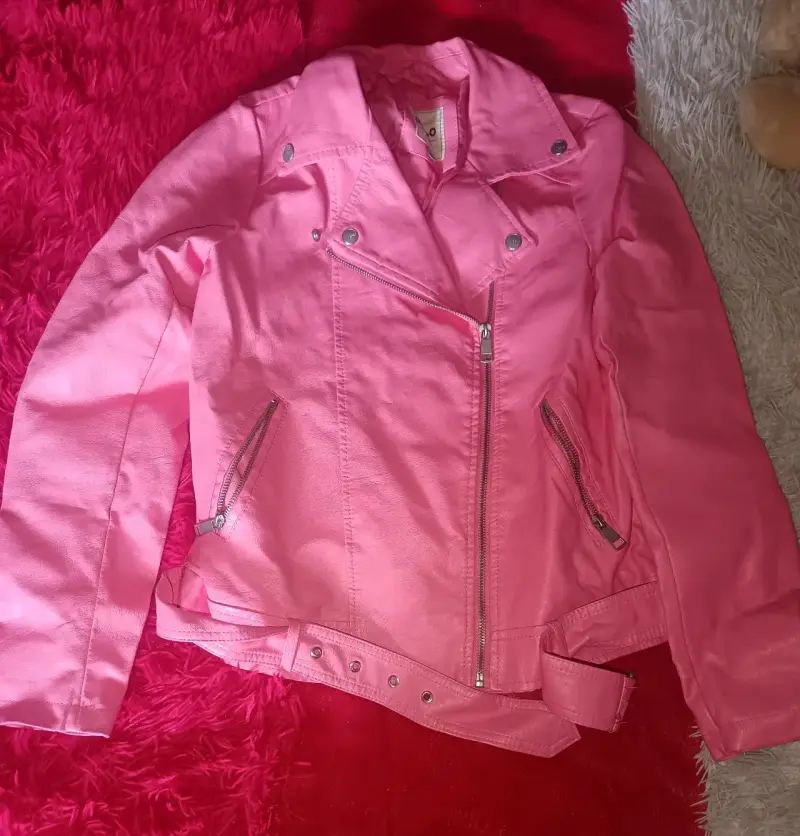 Chaqueta de cuero sintético negra para mujer - 5