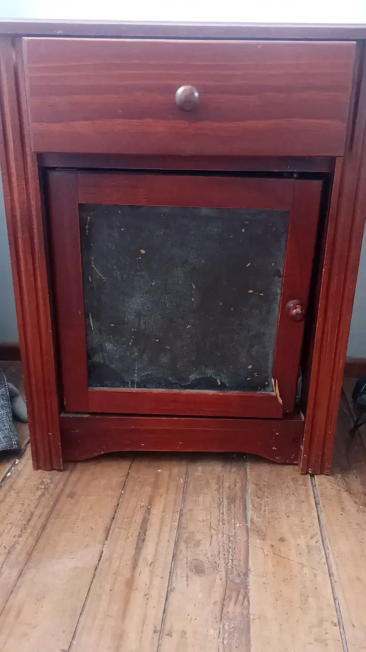 Velador de madera con cajón o repisa - 5