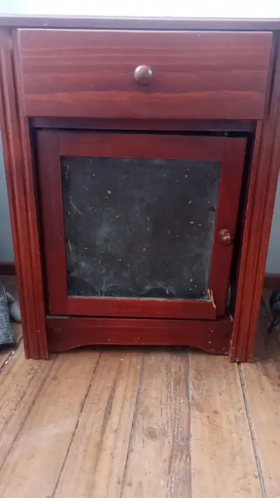 Velador de madera con cajón o repisa - miniatura 5