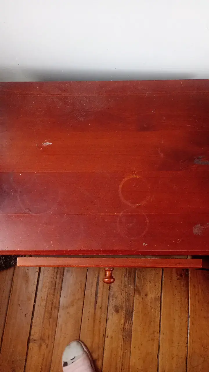 Velador de madera con cajón o repisa - 6