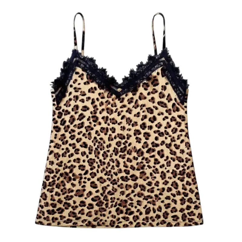 Polera Top Lencero Animal Print Talla M Mujer - 1