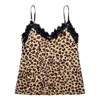 Polera Top Lencero Animal Print Talla M Mujer - miniatura 1