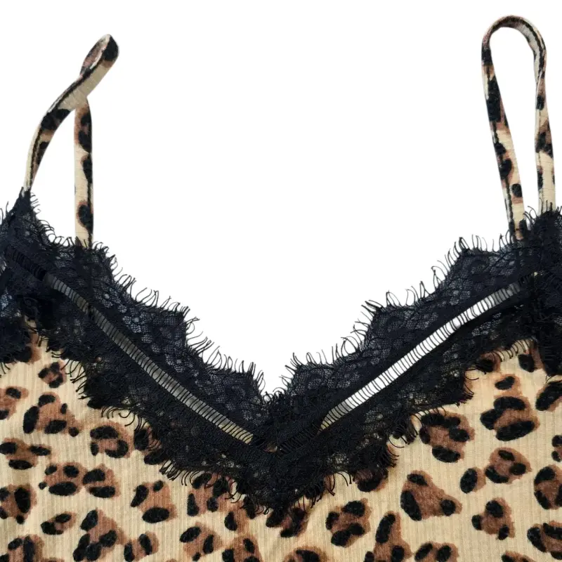 Polera Top Lencero Animal Print Talla M Mujer - 3