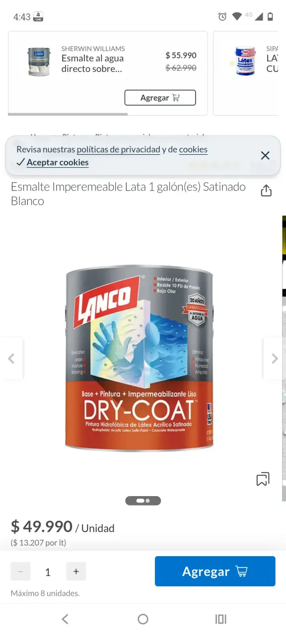 Esmalte al Agua Lanco Superior 4 Galones - 3