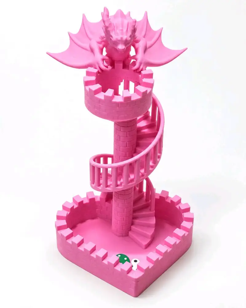 Torre de Dados Dragón Rosa con Escalera Espiral - 2
