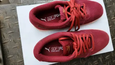 Zapatillas Puma rojas de gamuza para mujer - miniatura 3