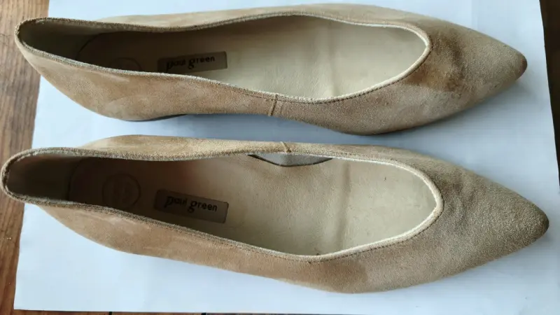 Zapatos planos beige Paul Green de gamuza - 3