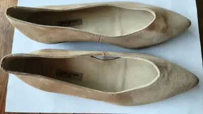 Zapatos planos beige Paul Green de gamuza - miniatura 3