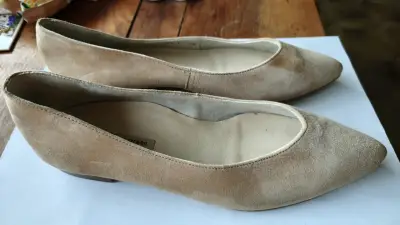 Zapatos planos beige Paul Green de gamuza - miniatura 4