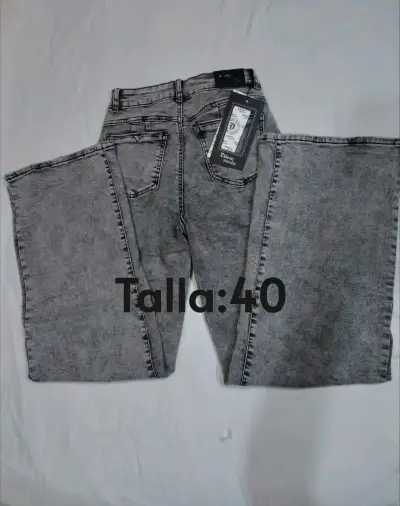 Jeans gris talla 40 para Mujer - miniatura 2