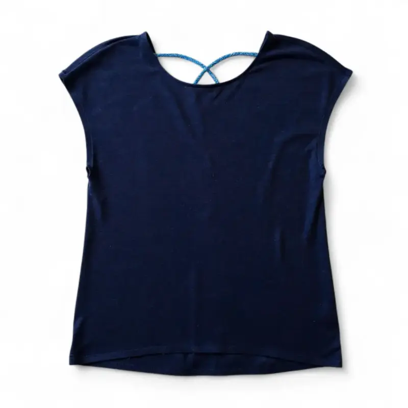 Polera Mezcla Lino Azul Marino GAP Talla S - 2