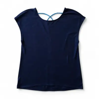 Polera Mezcla Lino Azul Marino GAP Talla S - miniatura 2