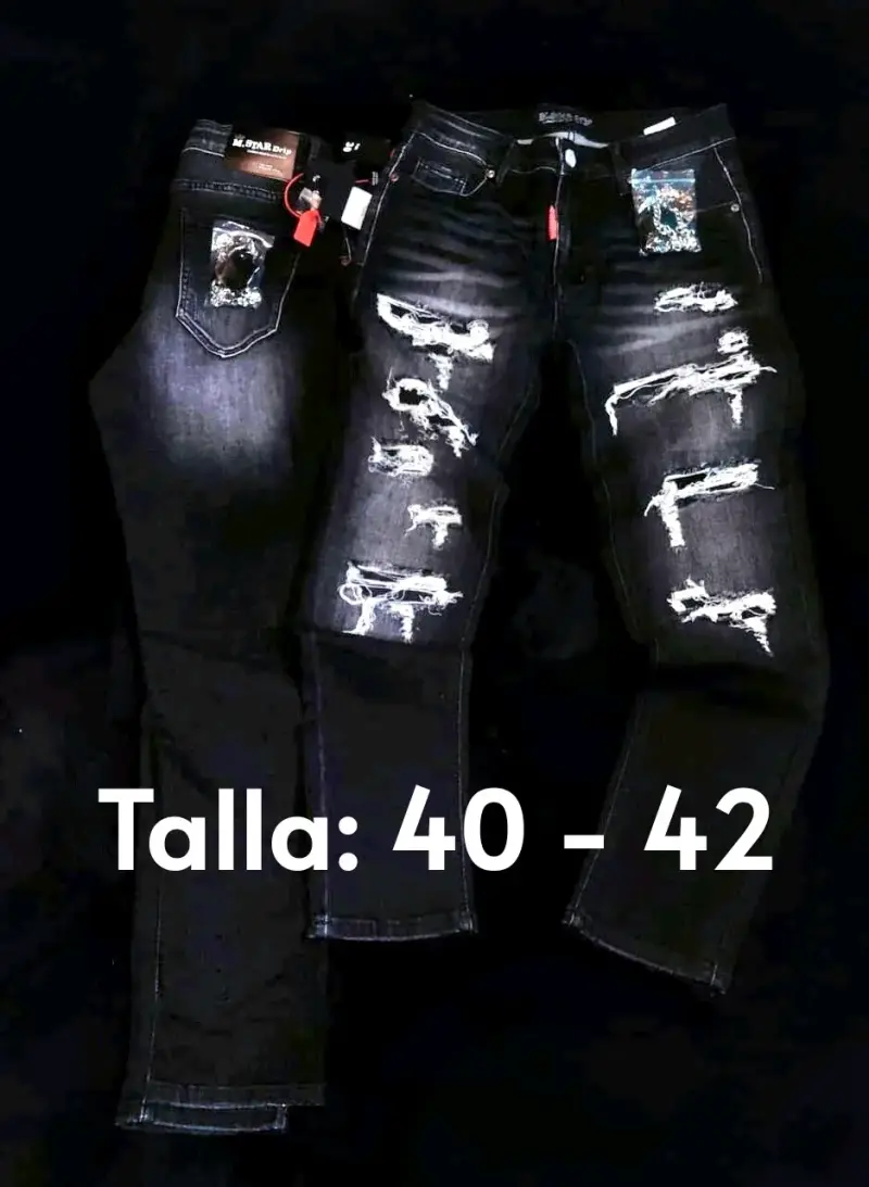 Jeans negros desgastados talla 40-42