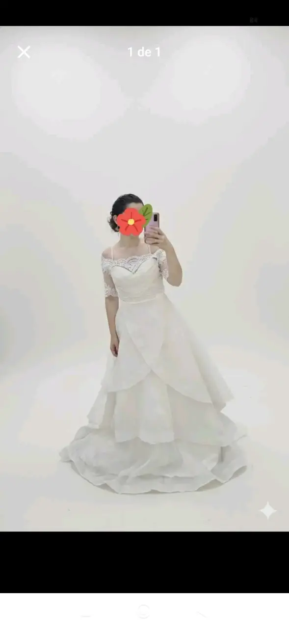 Vestido de novia blanco con encaje