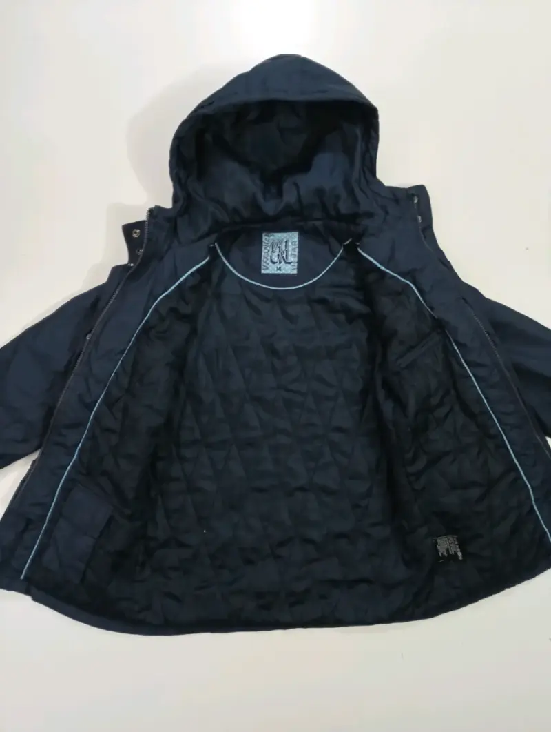 Talla 14(niña) Chaqueta azul con capucha para niña - 3