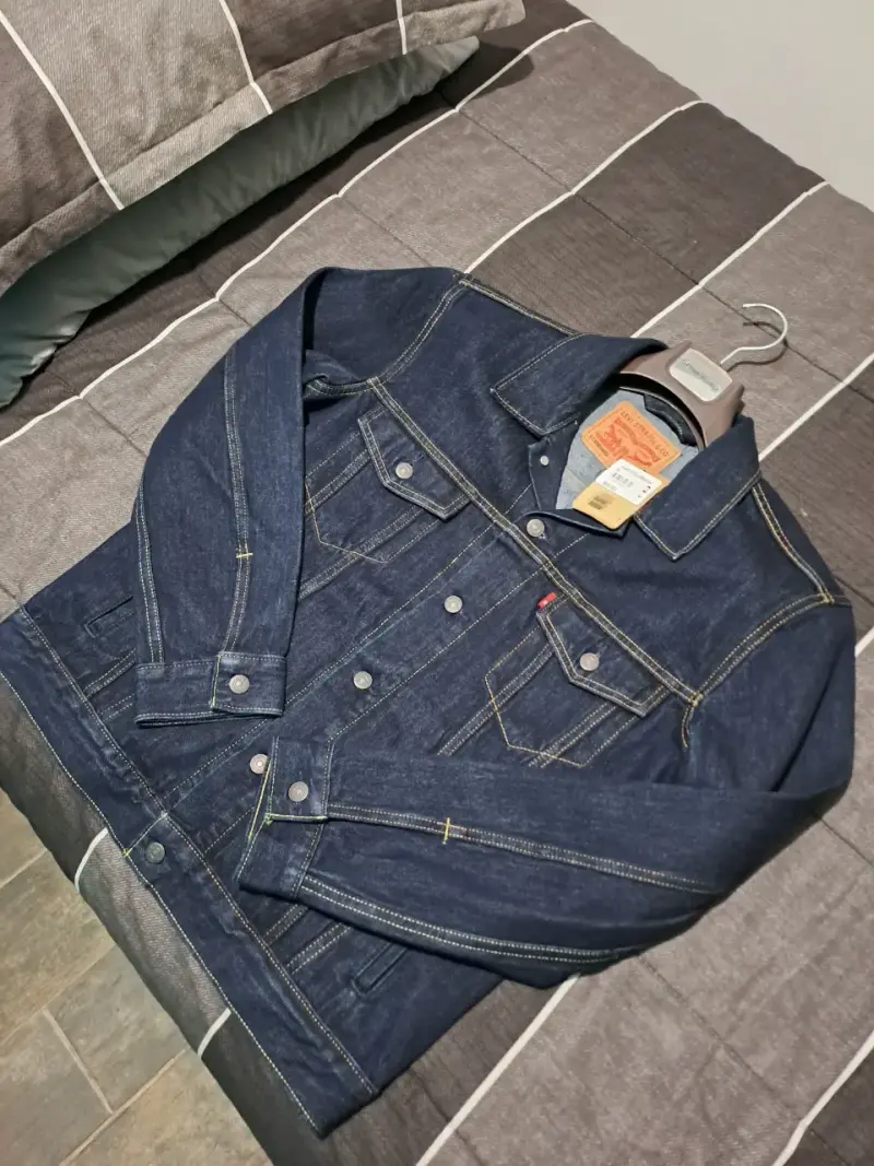 Chaqueta de mezclilla azul para hombre