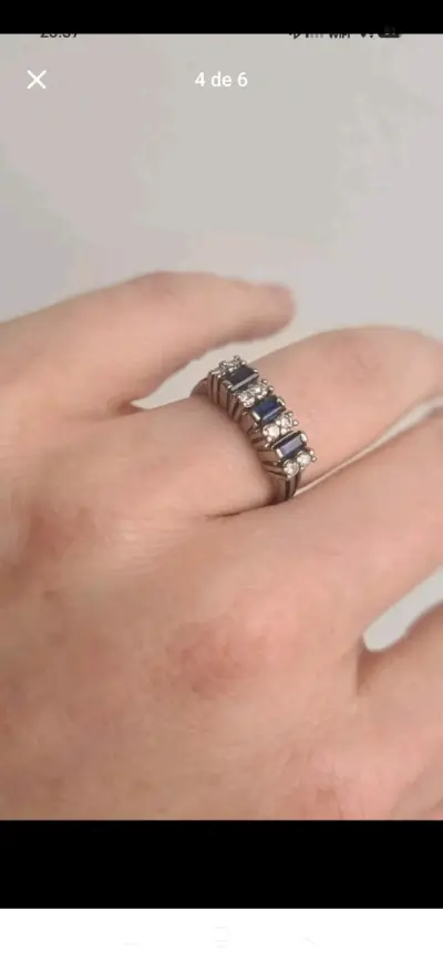 Anillo de compromiso oro blanco 18k con brillantes - miniatura 2