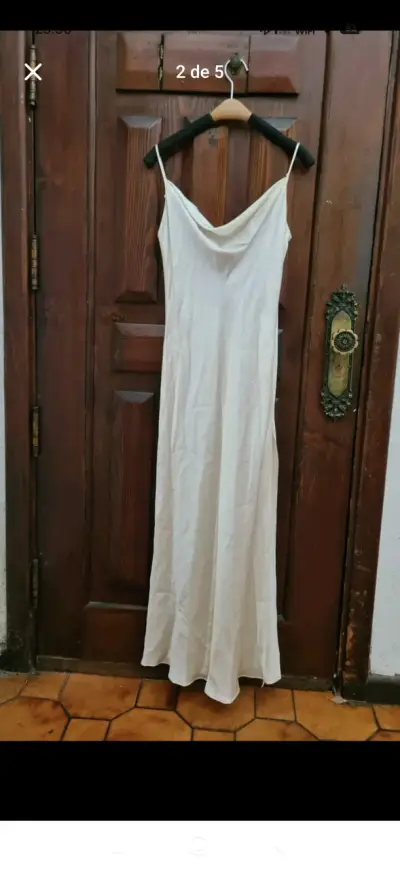 Vestido largo de seda blanco Victoria's Secret - miniatura 1