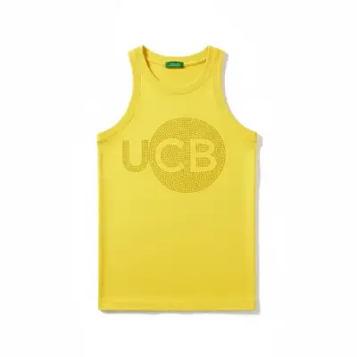Polera para mujer Benetton Talla S Amarilla - miniatura 1
