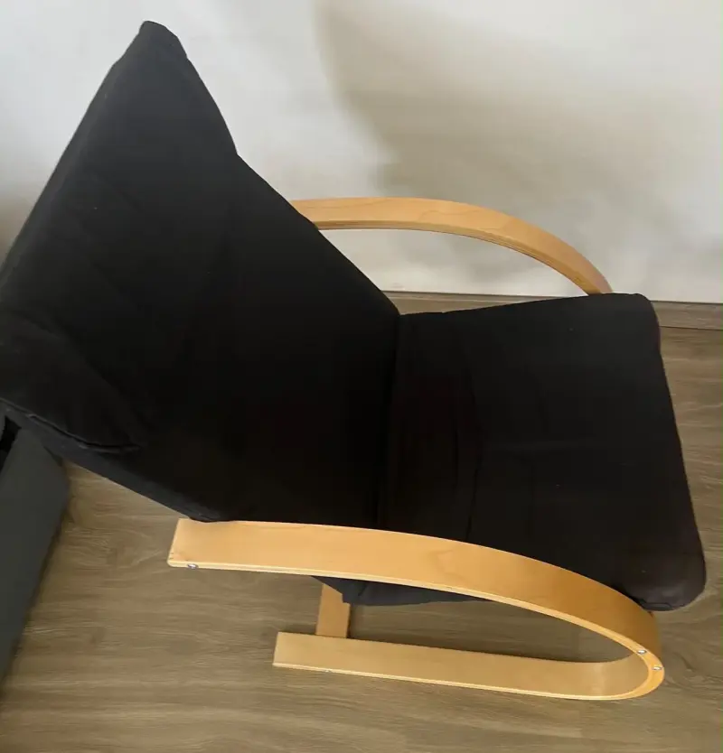 2 Sillas Mecedora Negra de Madera - 4