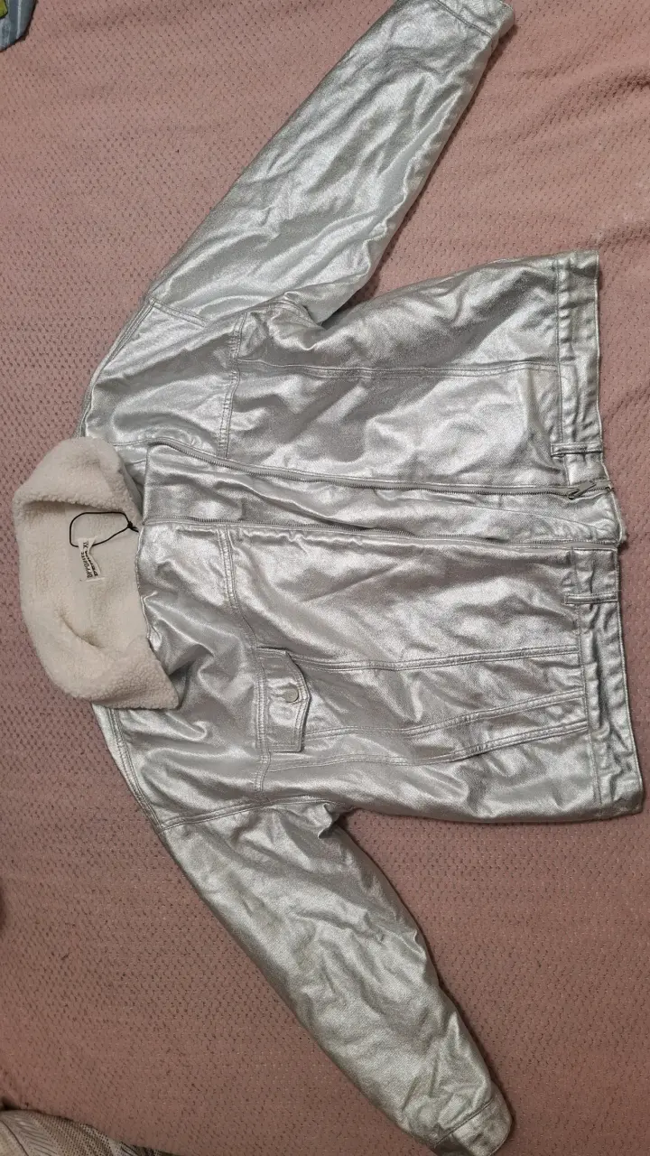 Chaqueta plateada de cuero sintético Opposite - 1