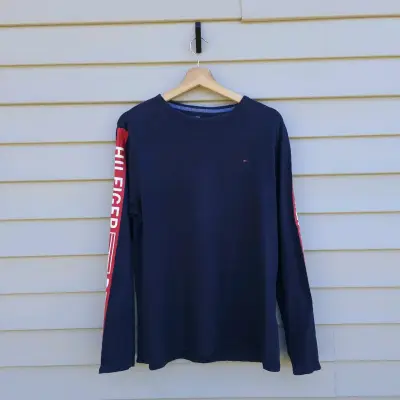Polera Tommy Hilfiger Denim manga larga azul - miniatura 1