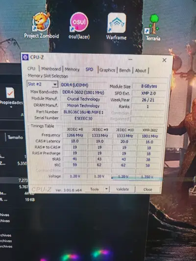 Memoria RAM Crucial 2x8GB DDR4 3600MHz - miniatura 3