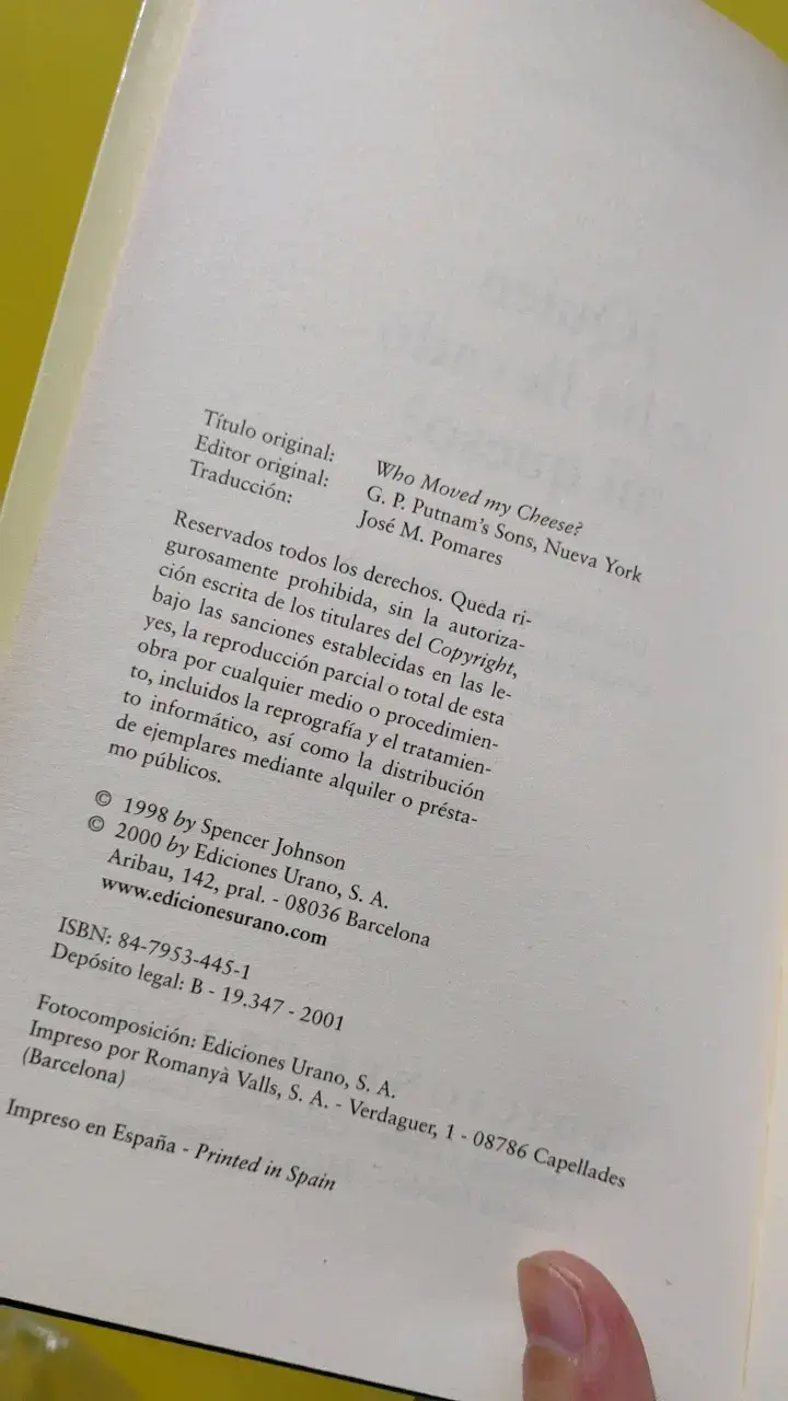 Libro '¿Quién Se Ha Llevado Mi Queso?' de Spencer - 4