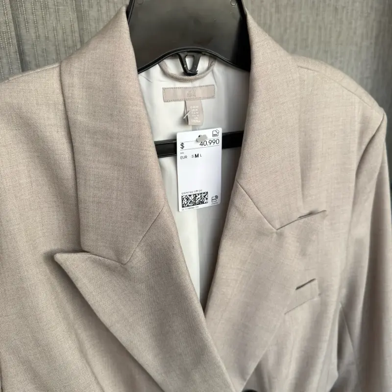 Blazer beige de mujer H&M talla M Oversize - 3