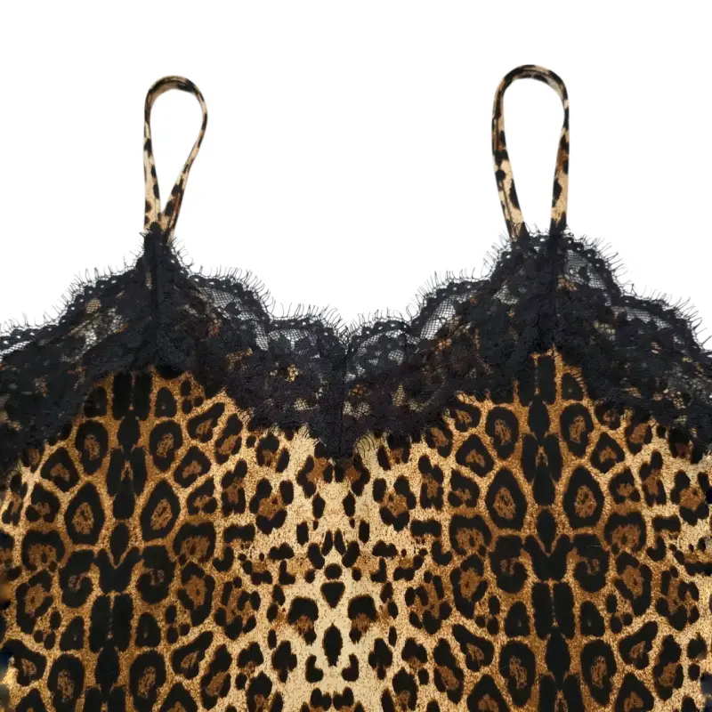 Polera Mujer Top Lencero Satinado Leopard Talla S - 3