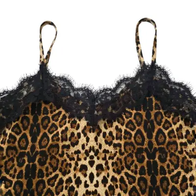 Polera Mujer Top Lencero Satinado Leopard Talla S - miniatura 3