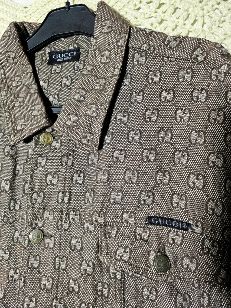 Chaqueta de diseño con logo Gucci marrón - 3