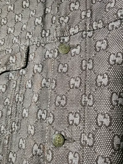 Chaqueta de diseño con logo Gucci marrón - miniatura 4