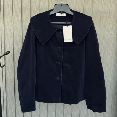 Chaqueta de terciopelo azul marino Basement - miniatura 2