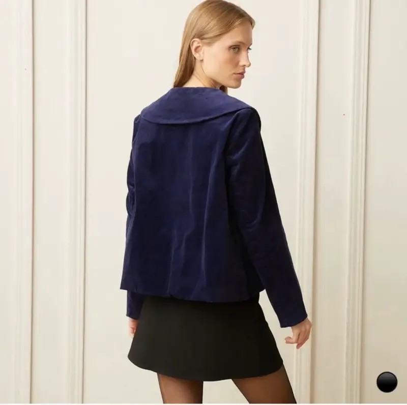 Chaqueta de terciopelo azul marino Basement - 6
