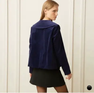 Chaqueta de terciopelo azul marino Basement - miniatura 6