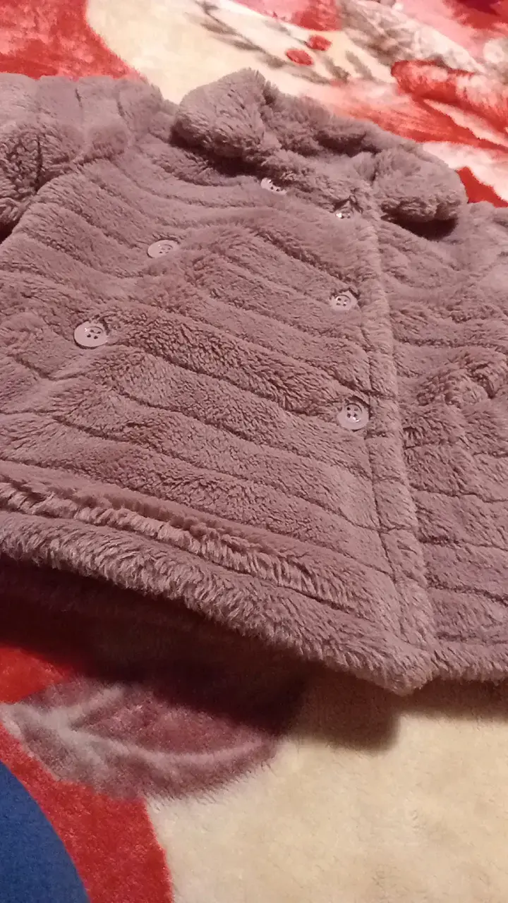 Abrigo de peluche para niña color lila - 2