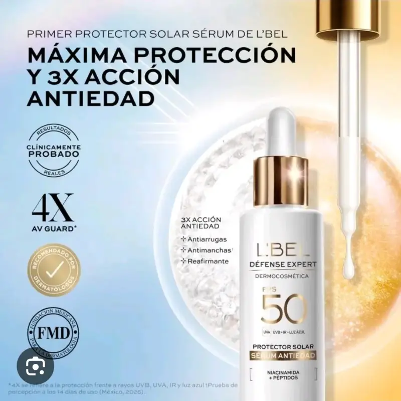 Protector Solar Sérum Antiedad L'Bel FPS 50 - 3