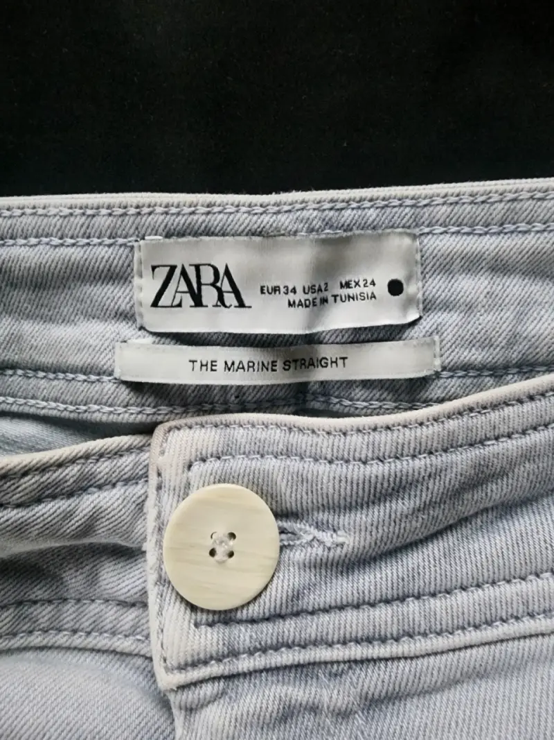 Jeans Zara The Marine Straight gris claro talla 34 - 2