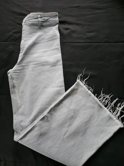 Jeans Zara The Marine Straight gris claro talla 34 - miniatura 3