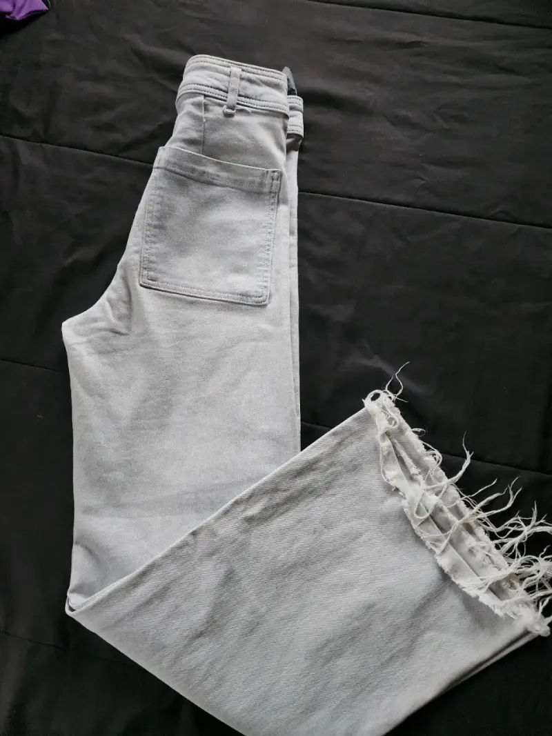 Jeans Zara The Marine Straight gris claro talla 34 - 5